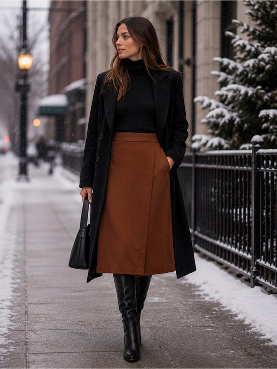 RW&CO. Dresses & Skirts - RW&CO Chestnut Brown A-Line Wrap Skirt
